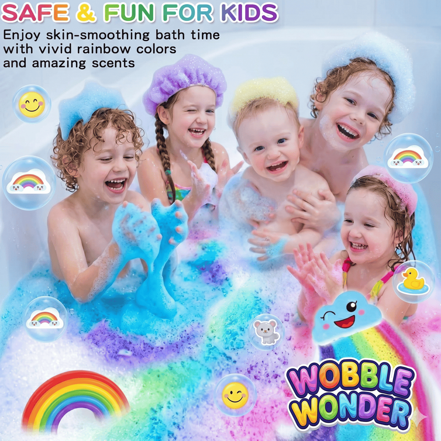 Wobble Wonder™ Magical Rainbow Bath Balls